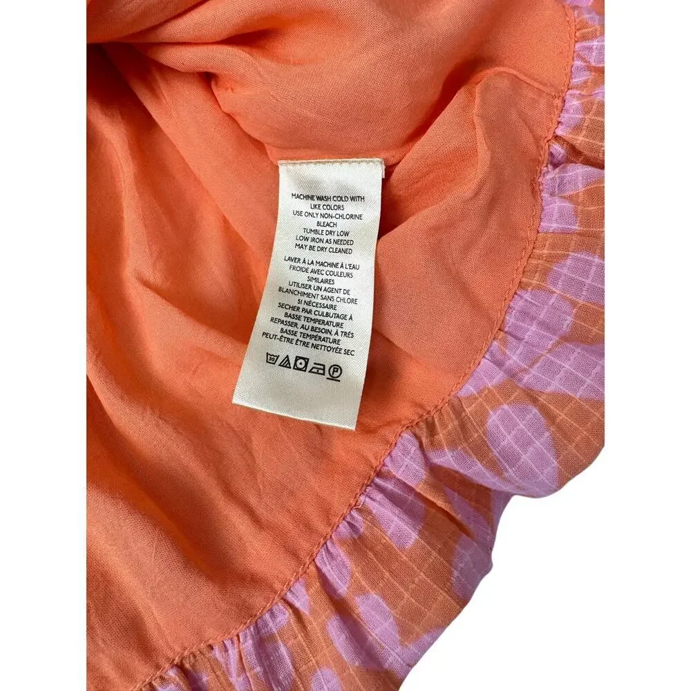 Free People Annalise Mini Dress Bubble Hem Smocked Strapless Peach Pink Coastal